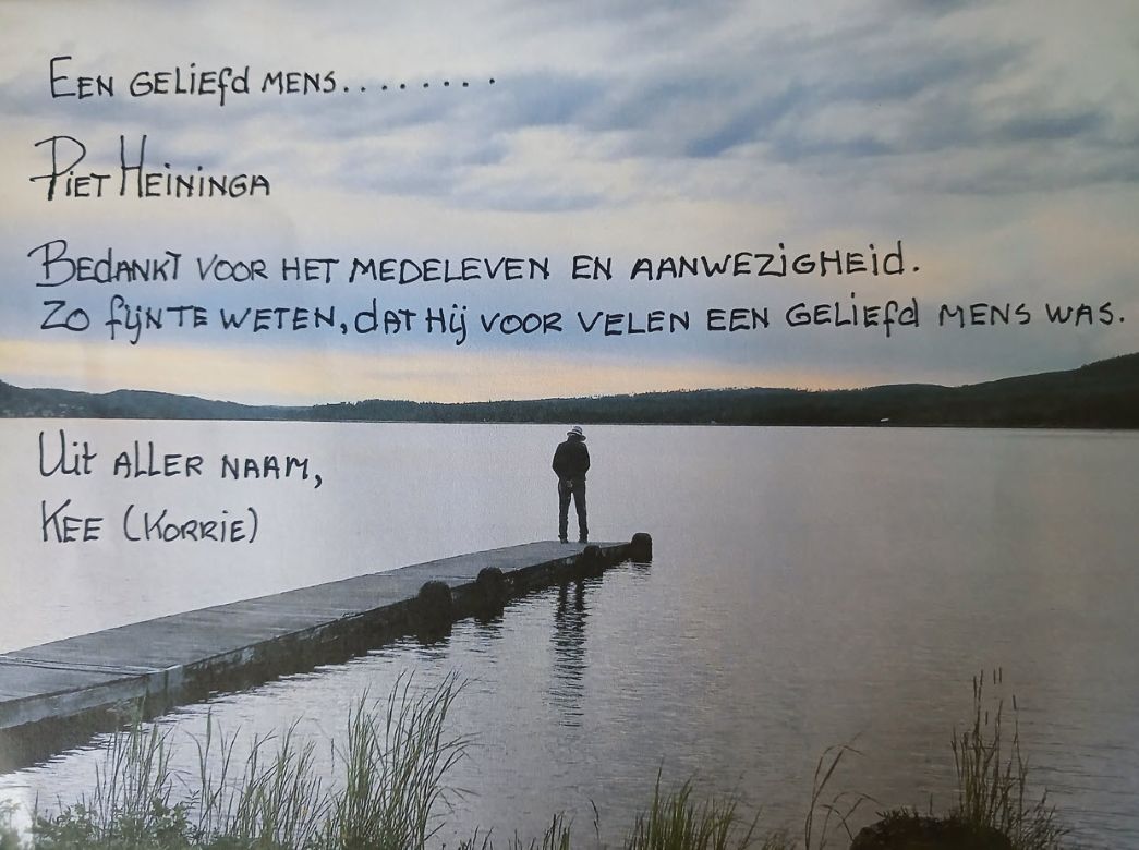 Dankbetuiging Piet Heininga