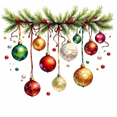 10 kerstversiering clipart, hoge resolutie aquarel jpg's, hangende ornamenten illustraties, ongewenste journaling, scrapbooking afbeelding, digitale download afbeelding 1