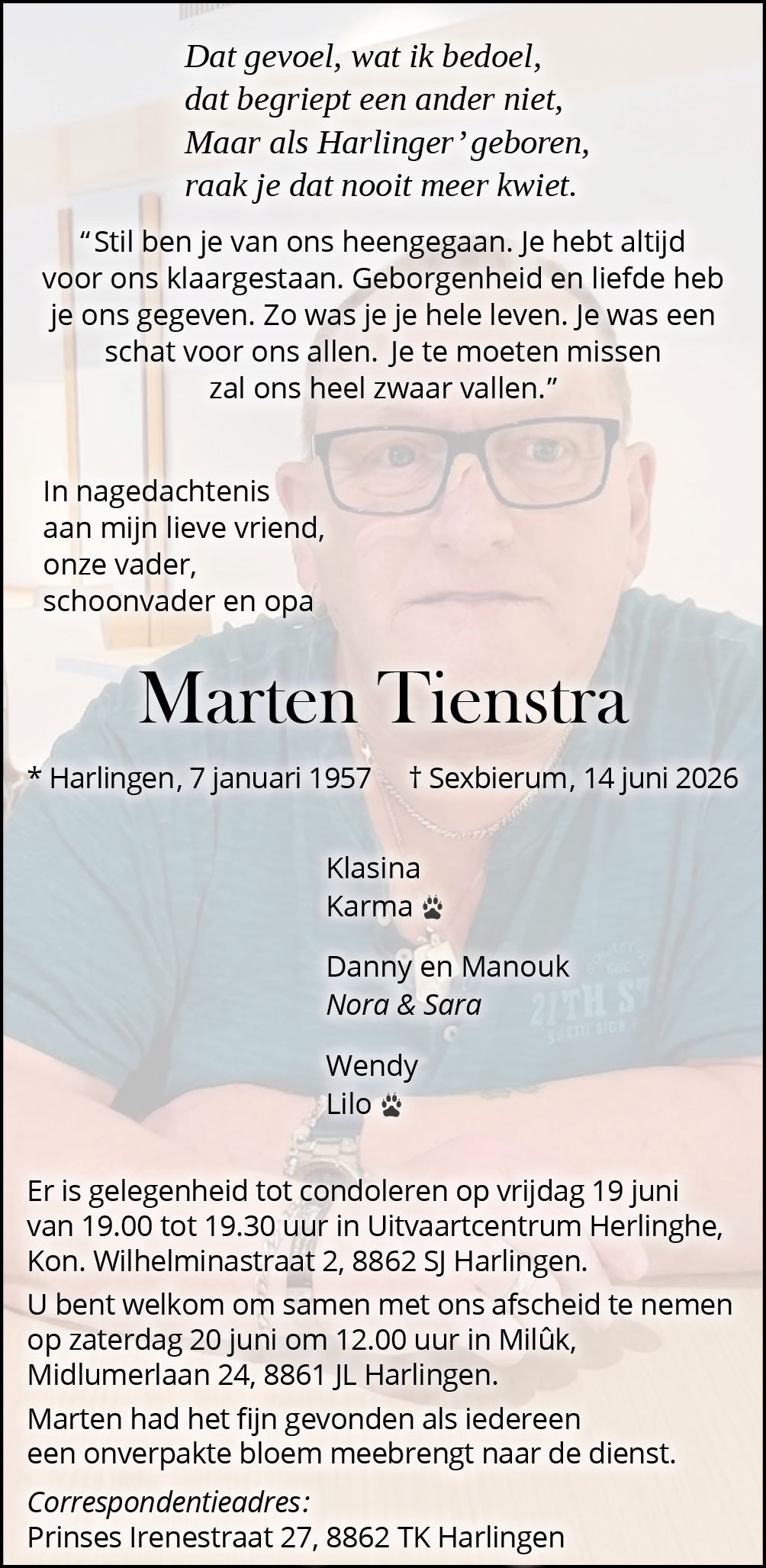 Rouwadvertentie M. Tienstra Harlingen Boeit (002)