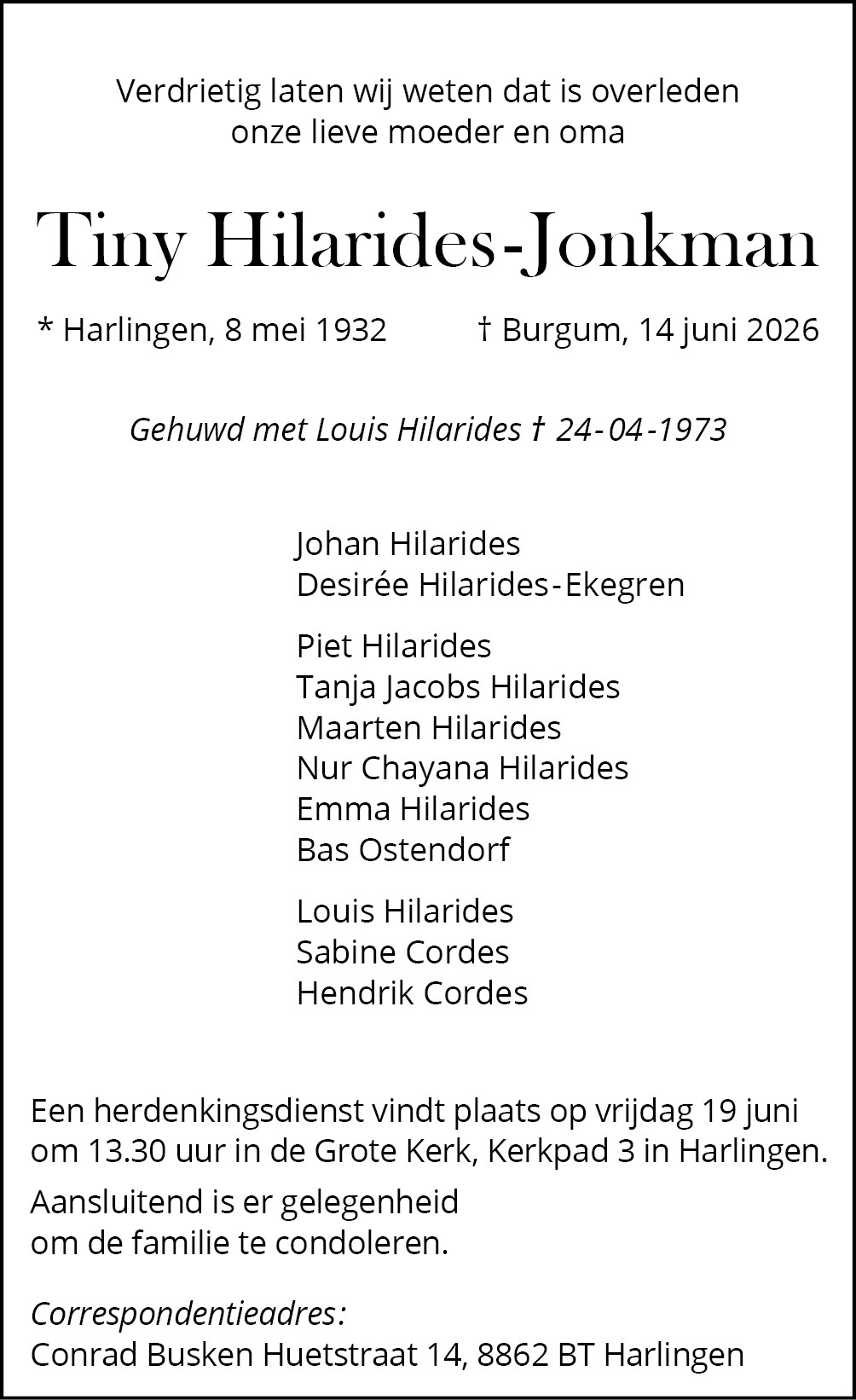 T.Hilarides rouwadv