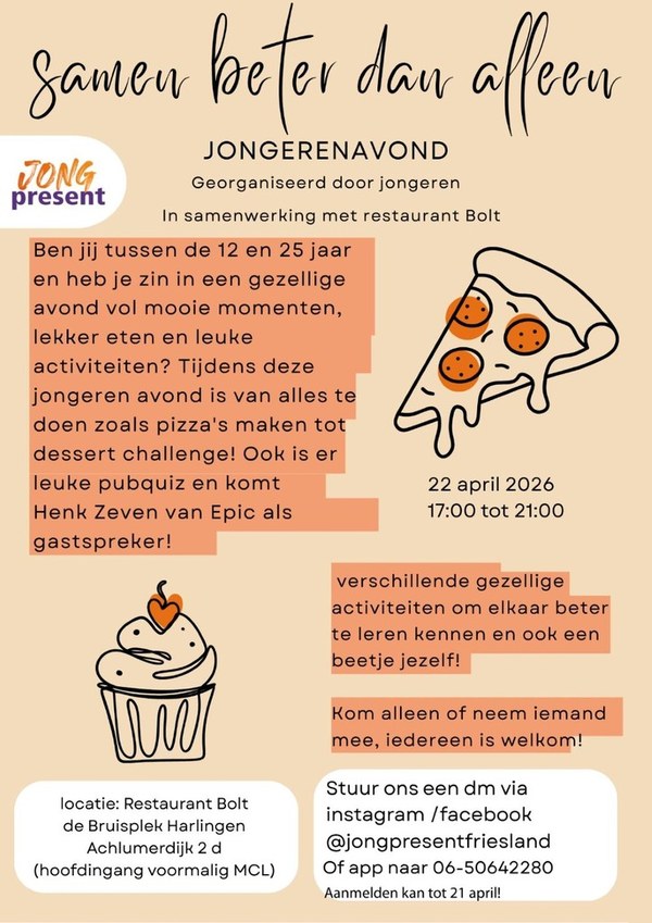 “Samen beter dan alleen” – jongerenavond brengt ontmoeting in Harlingen