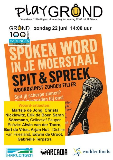 Arcadia GROÛND: Spoken Word in je Moerstaal