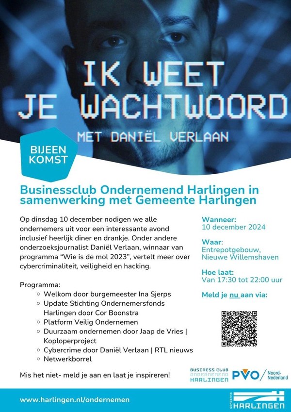 Businessclub Ondernemend Harlingen en gemeente Harlingen organiseren ondernemersavond