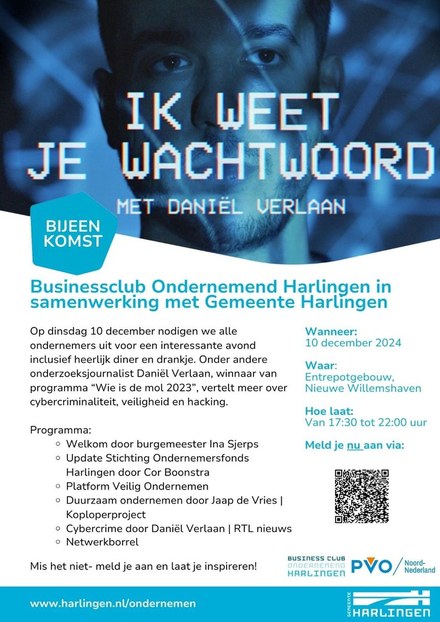 Businessclub Ondernemend Harlingen en gemeente Harlingen organiseren ondernemersavond