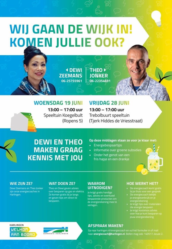 De energiecoaches gaan de wijk in! Komen jullie ook?