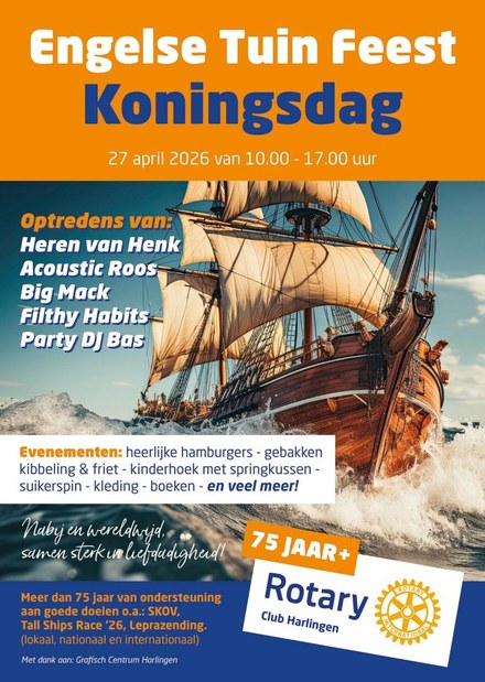Rotary Engelse Tuin Feest – Koningsdag in Harlingen