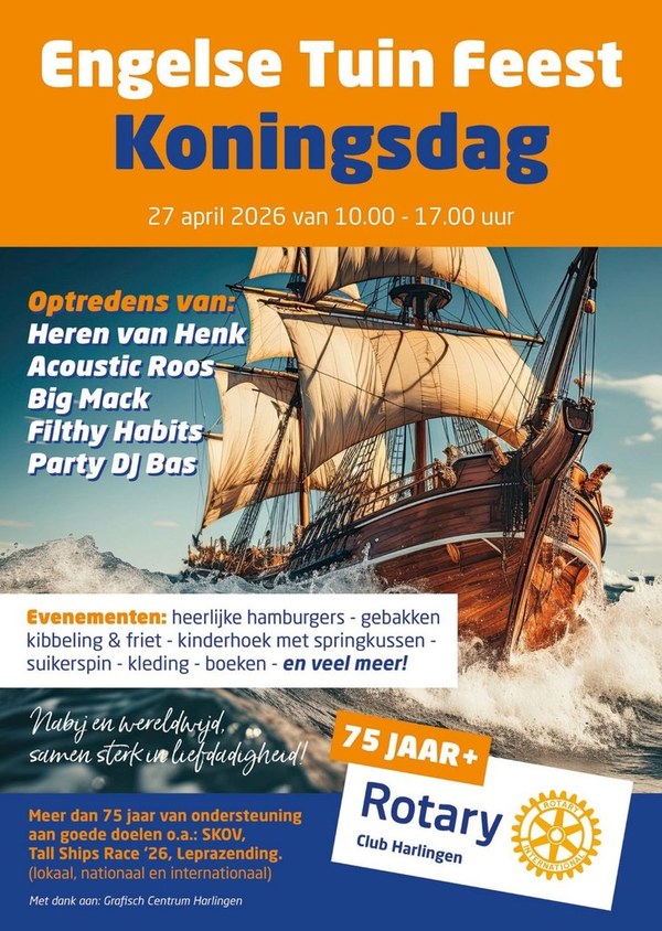 Rotary Engelse Tuin Feest – Koningsdag in Harlingen
