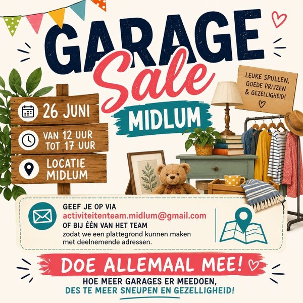 Garagesale Midlum: sneupen, sfeer en leuke vondsten!