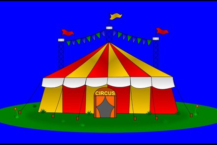 Indoor sport- en speelparadijs met het thema: Circus