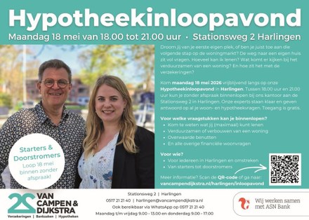 Inloopavond bij Van Campen & Dijkstra Harlingen helpt starters en doorstromers vooruit: “Veel mensen weten niet wat wél kan”