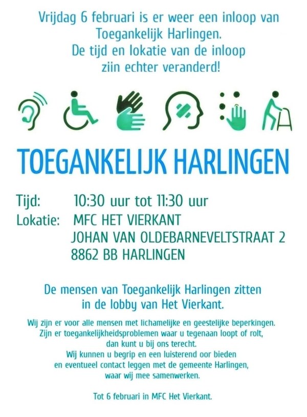 Inloopspreekuur Toegankelijk Harlingen