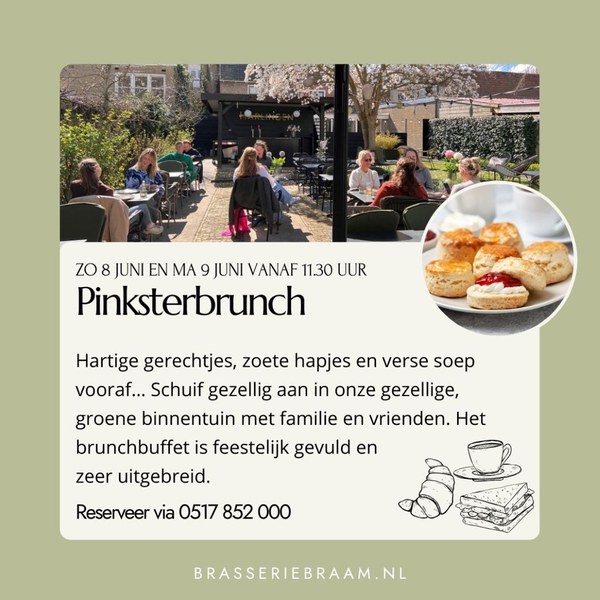 Pinksterbrunch in de binnentuin van Brasserie Braam