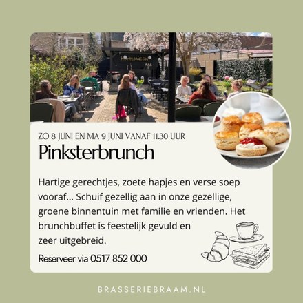 Pinksterbrunch in de binnentuin van Brasserie Braam