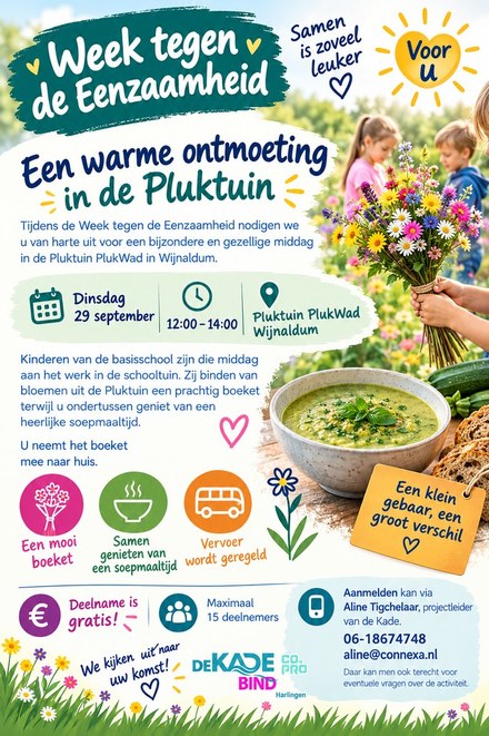 Samen aan tafel in de Pluktuin tijdens Week tegen de Eenzaamheid