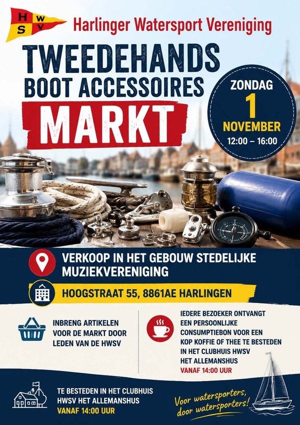 Tweedehands Bootaccessoiresmarkt bij de Harlinger Watersport Vereniging