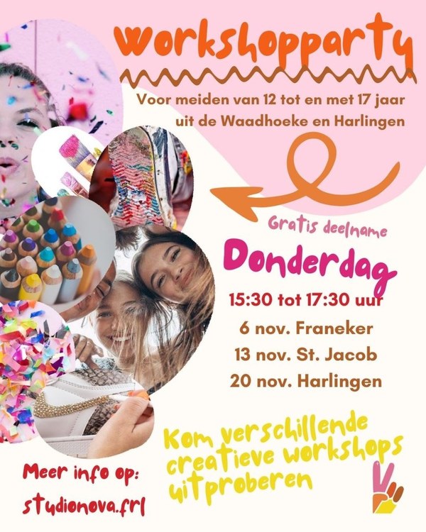 Workshopparty voor meiden uit De Waadhoeke en Harlingen