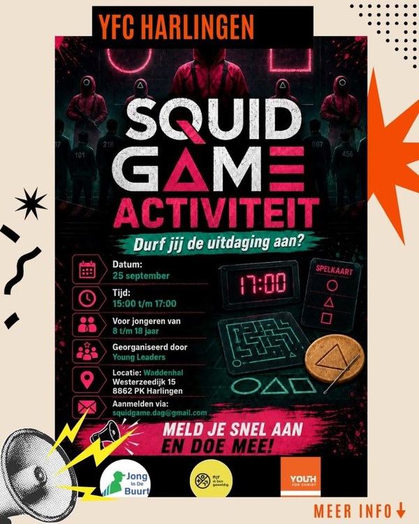 Young Leaders organiseren opnieuw uitdagende Squid Game in Harlingen