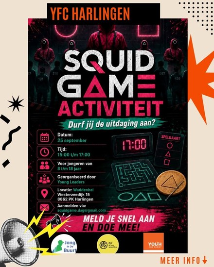 Young Leaders organiseren opnieuw uitdagende Squid Game in Harlingen