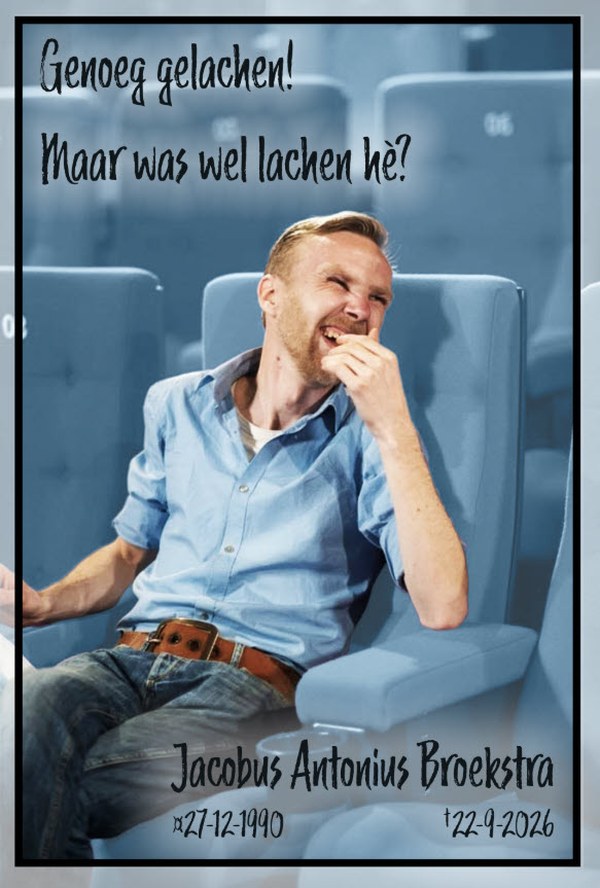 Overlijdensbericht Jaap Broekstra
