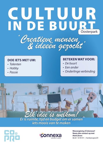 Cultuur in de buurt zoekt creatieve en verbindende initiatieven