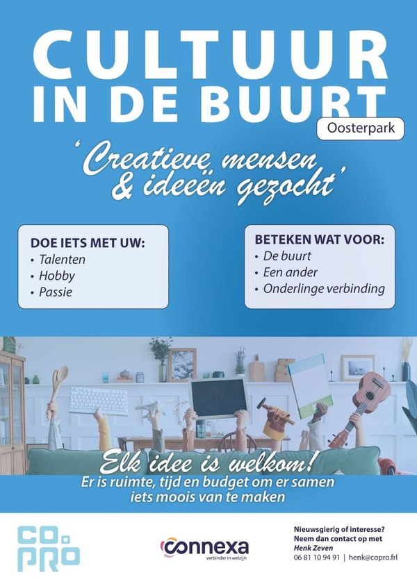 Cultuur in de buurt zoekt creatieve en verbindende initiatieven