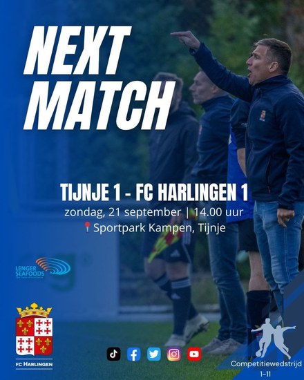Fc Harlingen 1 trapt competitie af in Tijnje