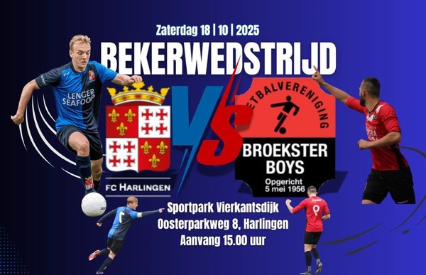 Fc Harlingen ontvangt Broekster Boys