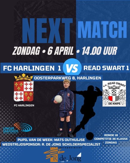 Fc Harlingen ontvangt Read Swart en Pupil van de Week Mats Outhuijse trapt af!
