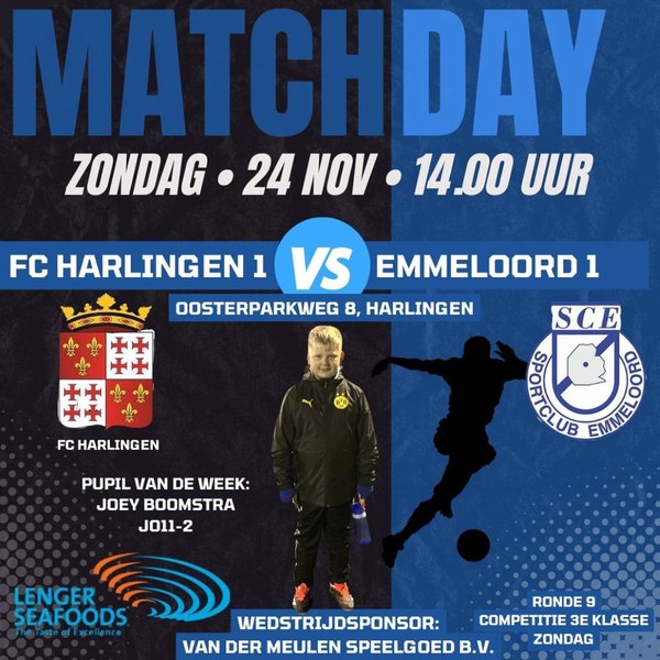 Fc Harlingen ontvangt sc Emmeloord