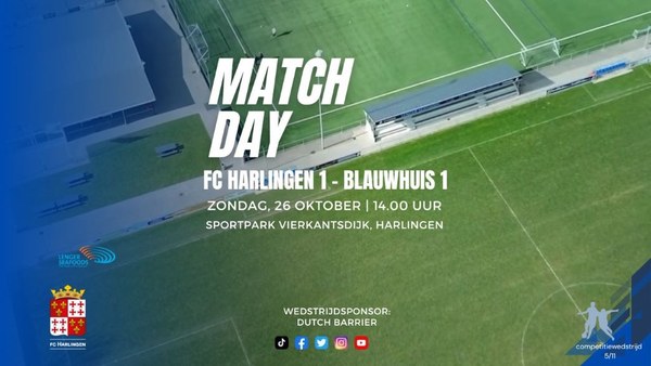Fc Harlingen wil ongeslagen status behouden tegen Blauwhuis