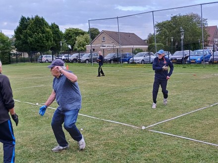 Harde woei tiedens de Copini 60+ kaatscompetitie