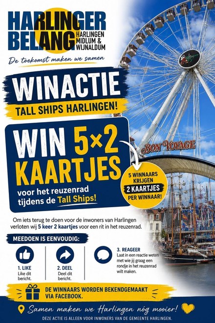 Harlinger Belang trakteert inwoners op rit in het reuzenrad tijdens Tall Ships