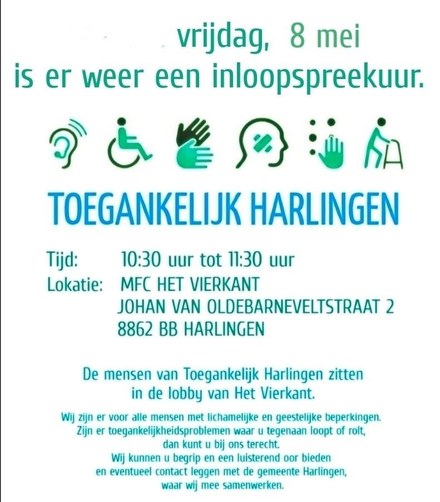Inloopinloopspreekuur Toegankelijk Harlingen