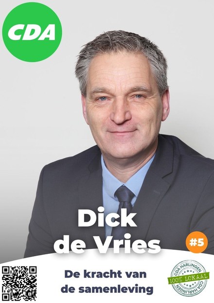 Kandidaten CDA Harlingen - #5 Dick de Vries