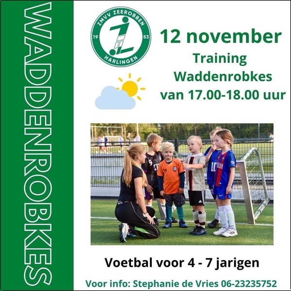 Kleutervoetbal bij de Waddenrobkes!