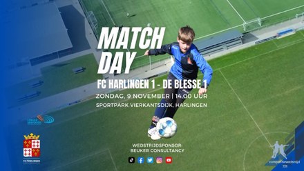 Koploper fc Harlingen ontvangt De Blesse