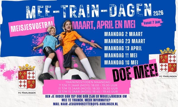 Mee-train-dagen bij meisjesafdeling fc Harlingen