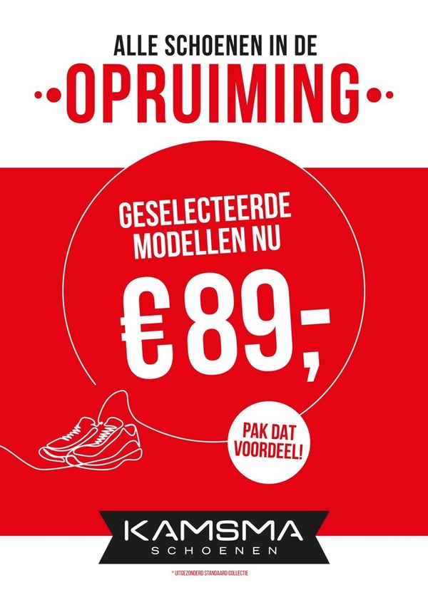 Opruiming bij Kamsma Schoenen!