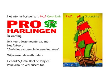 PvdA - GroenLinks feliciteert gemeenteraad met coalitieakkoord