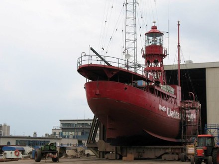 Radiolichtschip wil op de werf