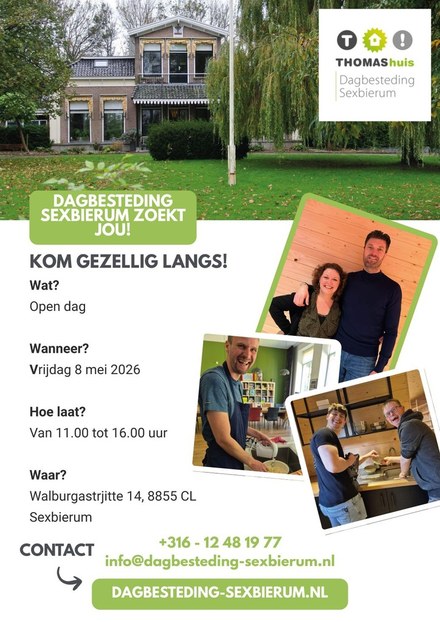 Thomashuis Sexbierum nu ook voor dagbesteding