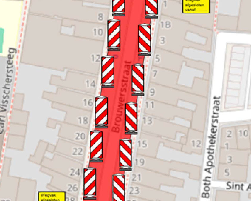 Werkzaamheden Brouwerstraat starten op 16 maart