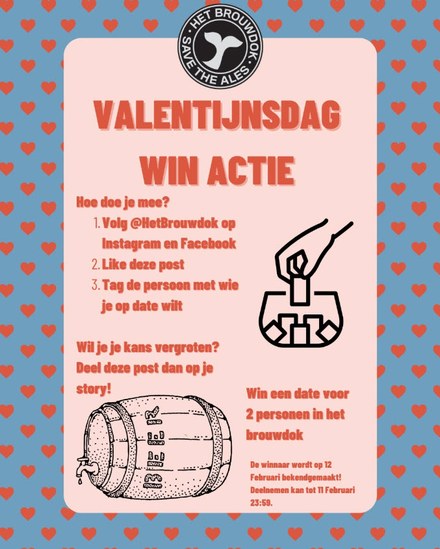 Win een romantische date bij Het Brouwdok op Valentijnsdag!